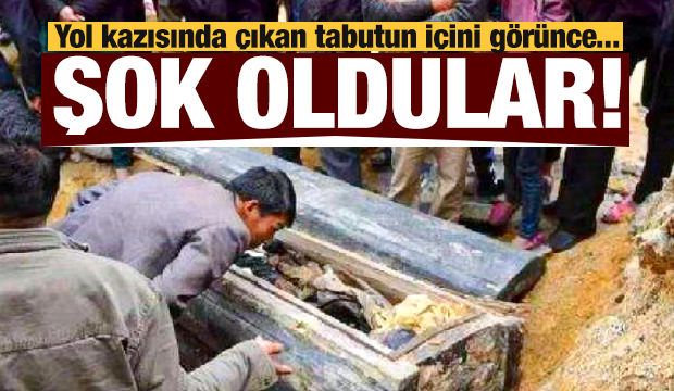 Yol kazısında çıkan tabutun içini görünce…