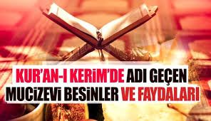 Kur’an-ı Kerim’de adı geçen besinler