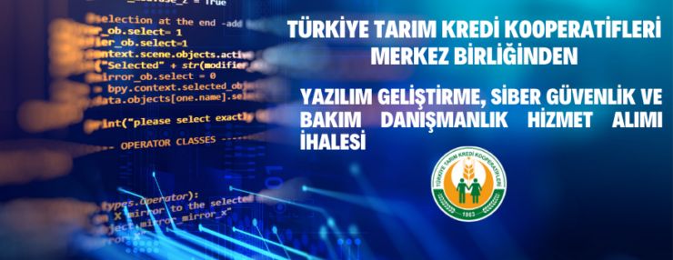 Yazılım geliştirme,siber güvenlik ve bakım danışmanlık hizmeti alınacak