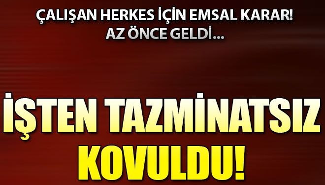 HERKES İÇİN EMSAL KARAR!