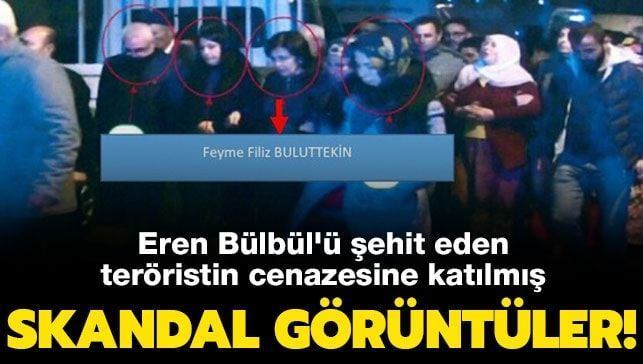 Skandal görüntüler! Eren Bülbül’ü şehit eden teröristin cenazesine katılmış