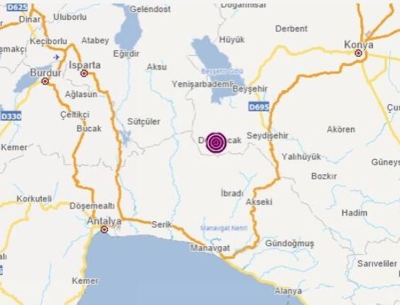 Konya’da 4.5 şiddetinde deprem Konya’da 4.5 şiddetinde deprem