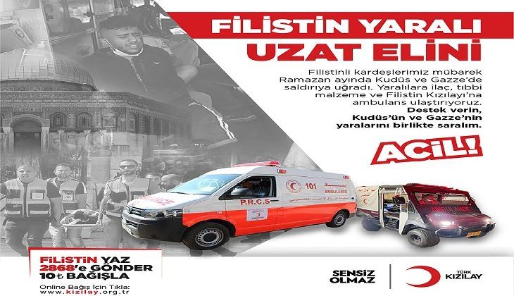 Türk Kızılay’dan Filistin’e acil ilaç ve ambulans yardımı
