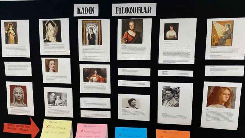 Atatürk Lisesi’nin bir koridoru ‘Felsefe Sokağı oldu Atatürk Lisesi’nin bir koridoru ‘Felsefe Sokağı oldu