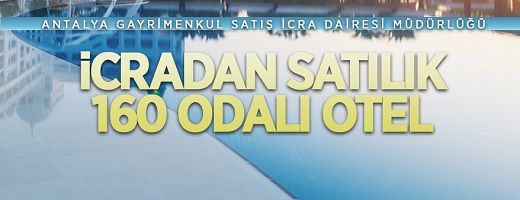 Muratpaşa Kızıltoprak Mah.de 160 odalı otel icradan satılıktır