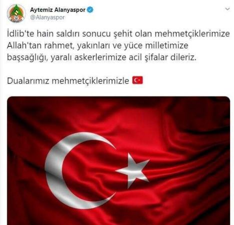 Türk spor kulüpleri Mehmetçiklerimizin yanında