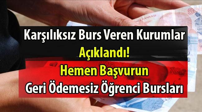 Öğrenciye Burs Veren Kurumlar Açıklandı!