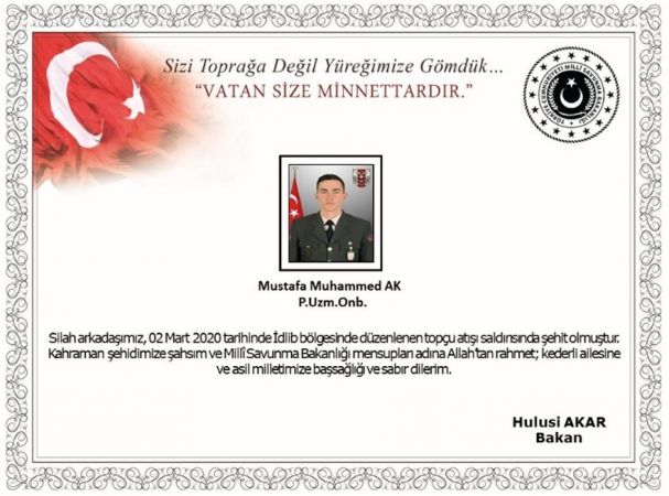 İdlib’den acı haber: Bir şehit, bir yaralı