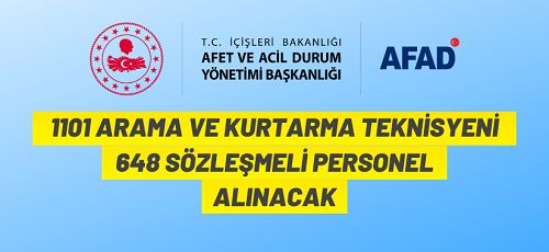 Afet ve Acil Durum Yönetimi Başkanlığı Sözleşmeli Personel alacak