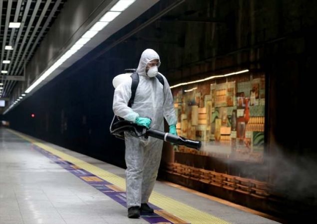 Marmaray istasyonlarında dezenfekte çalışması