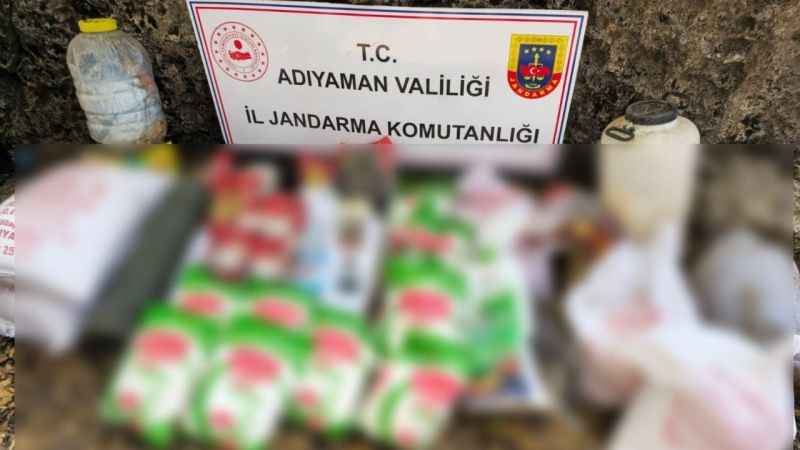 Adıyaman'da teröristlere ait yaşam malzemesi ele geçirildi
