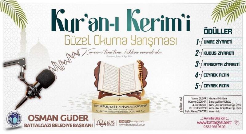 Battalgazi’de umre ödüllü Kur’an-ı Kerim okuma yarışması