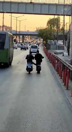 D-100’de tehlikeli ve korkutan yardımlaşma