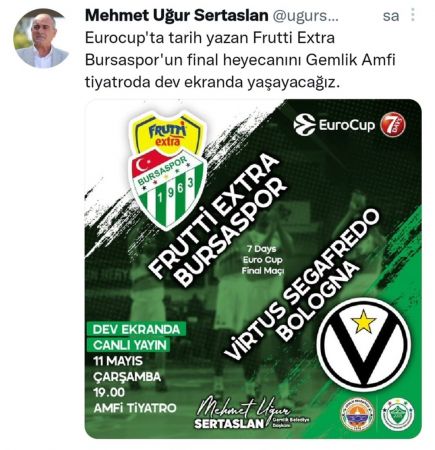 Bursaspor’un final maçı dev ekranda izlenecek