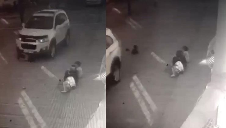 Korkutan anlar kamerada! 4 yaşındaki çocuğun üzerinden cip geçti
