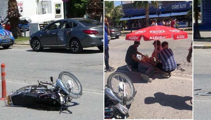 Kaza yapan gence şemsiyeli koruma