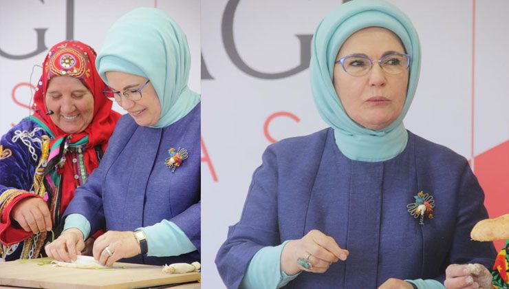 Emine Erdoğan ünlü şefler ile bir araya geldi, mutfağa girdi