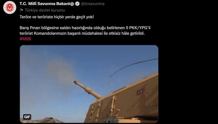 MSB açıkladı: 5 terörist etkisiz hale getirildi