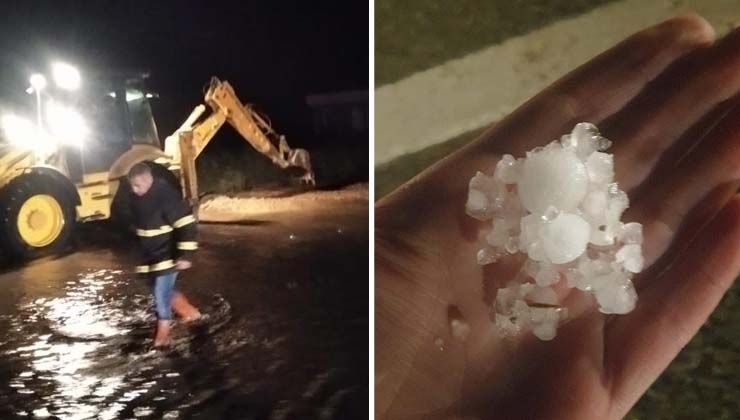 Afyonkarahisar’ın Şuhut ilçesinde şiddetli yağış ve dolu hayatı felç etti