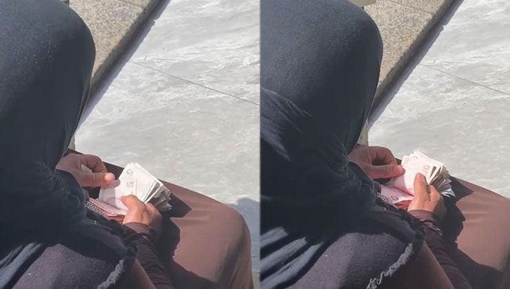 Pişkin dilenci hasılatı böyle saydı!