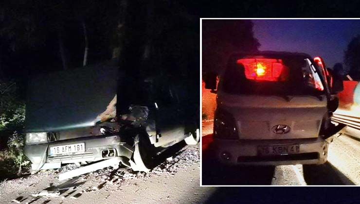 Bursa İnegöl’de otomobil ile kamyonet kafa kafaya çarpıştı: 6 yaralı