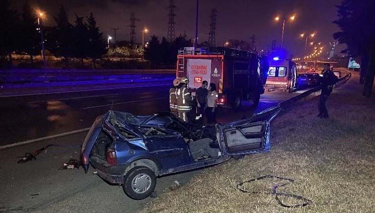 TEM’de park halinde bulunan TIR’a otomobil çarptı: 1 ölü, 1 yaralı