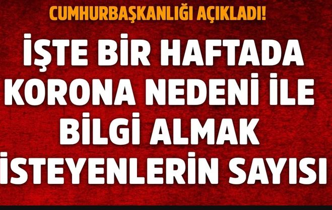 Korona nedeni ile yapılan başvuru sayısı