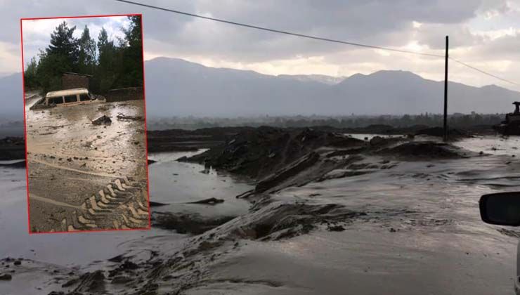 Erzincan’da sel felaketi, kent adeta sular altında kaldı