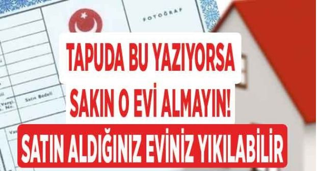 Tapu Üzerinde Buna Dikkat!