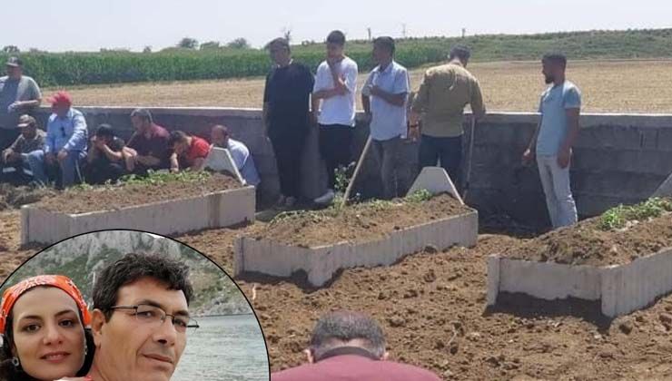 Polis memuru Hayri Mağara eşi ve oğlu ile yan yana toprağa verildi