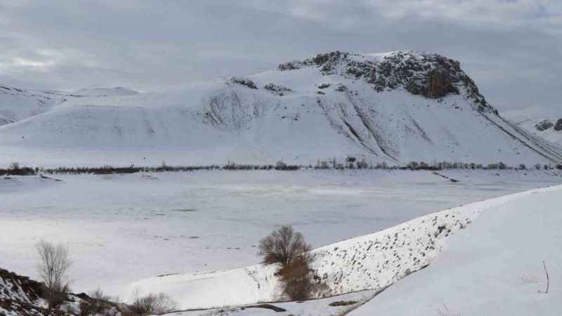 Tercan Baraj Gölü dondu