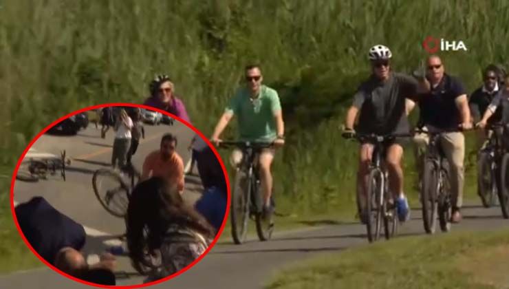 ABD Başkanı Biden, gazetecilere el sallarken bisikletten düştü