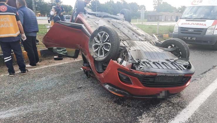 Kastamonu’da takla atan otomobildeki 4 kişi yaralandı