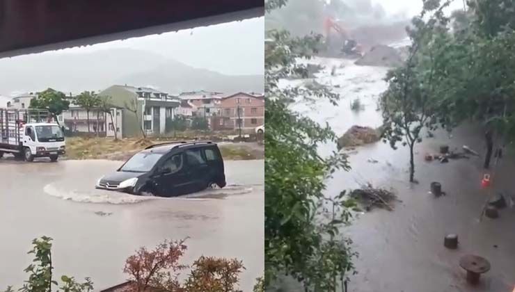Kocaeli’de yoğun yağış sele döndü