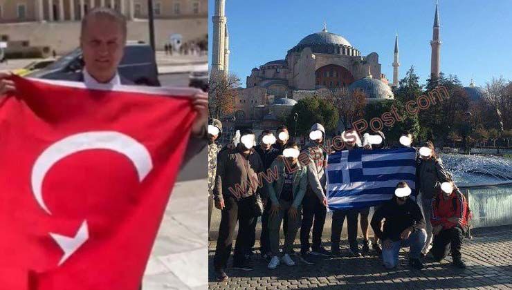 Mustafa Sarıgül Atina’da Türk bayrağı açtı, Yunanlar da Ayasofya önünde bayrak açtı