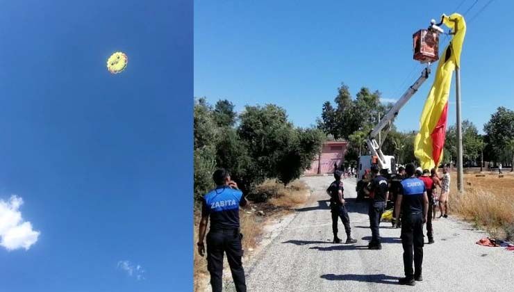 Deniz paraşütünün pini koptu, 2 turist havada sürüklendi