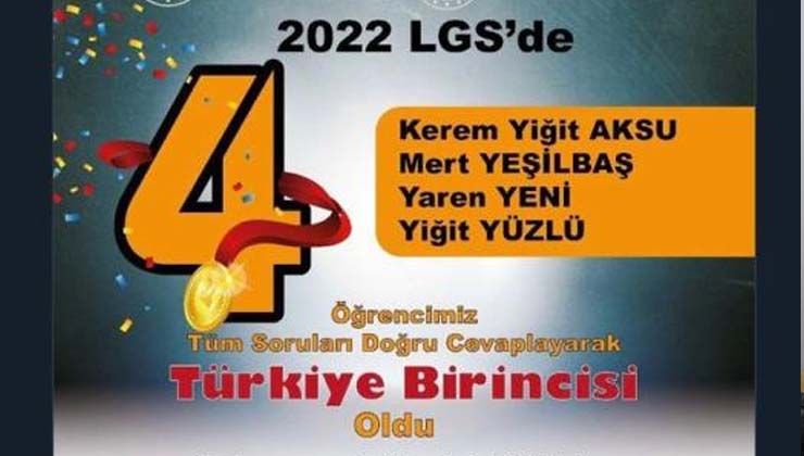 Sakarya’da Kerem Yiğit Aksu LGS’de 500 tam puan aldı