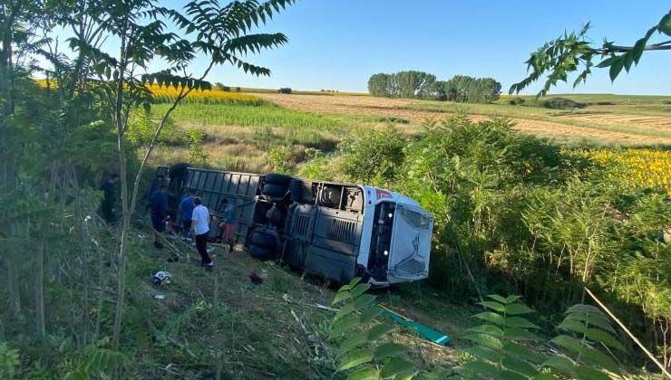 Kırklareli’nde yolcu otobüsü devrildi: 6 ölü, 25 yaralı