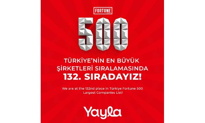 Yayla Agro Gıda, Fortune 500 Türkiye listesinde 132. sırada