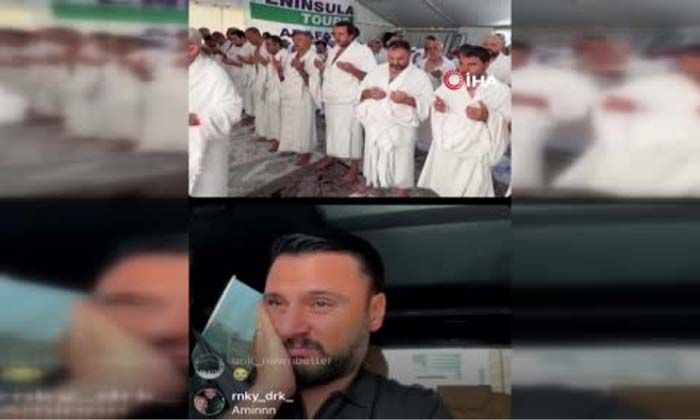 Arafat vakfesinden yapılan canlı yayına katılan sanatçı Alişan gözyaşlarına boğuldu