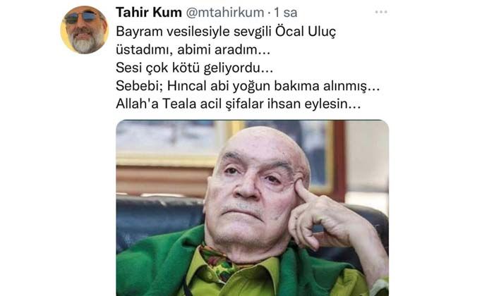 Gazeteci Hıncal Uluç yoğun bakıma kaldırıldı