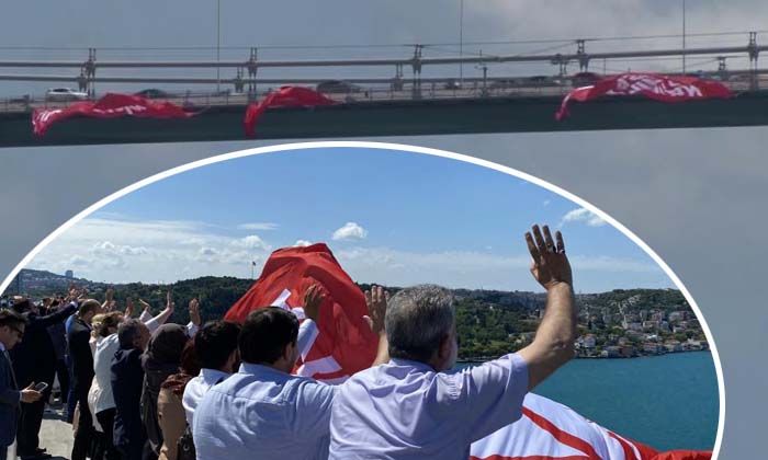 15 Temmuz Şehitler Köprüsü’ne dev bayrak