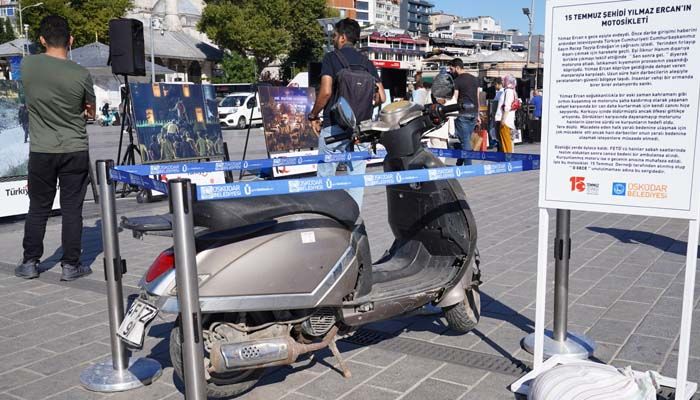 Şehit Yılmaz Ercan’ın 15 Temmuz gecesine damga vuran motosikleti Üsküdar’da sergileniyor
