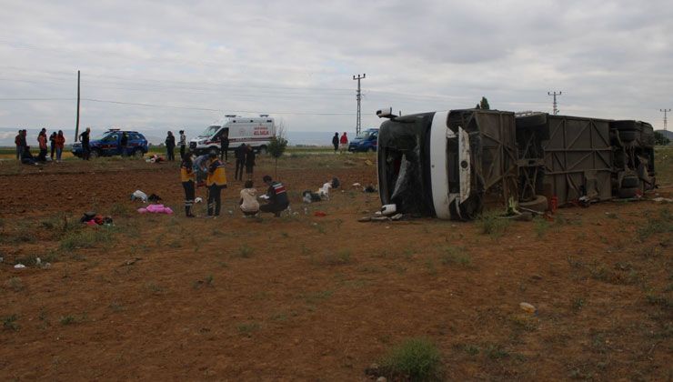 Kayseri’de feci kaza! Tur otobüsü devrildi: 31 yaralı