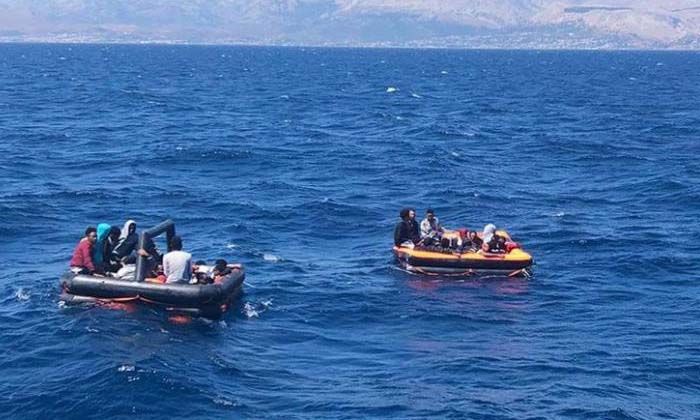 Geri itilen iki can salı içindeki 45 düzensiz göçmen yakalandı