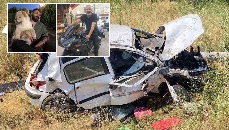 Feci kaza! Baba oğul can verdi, araç hurdaya döndü