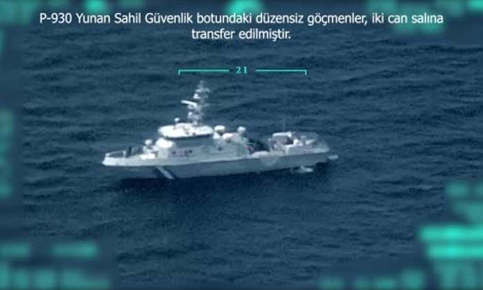 Yunanistan tarafından itilen düzensiz göçmenler Sahil güvenlik unsurlarınca kurtarıldı