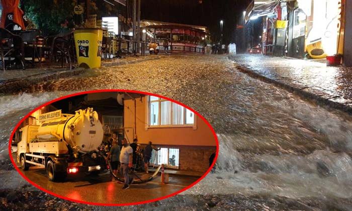 Edirne’yi yaz ortasında sel aldı, ev ve iş yerlerini su bastı