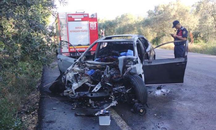 Bursa’daki kazada bir kişi yanarak hayatını kaybetti