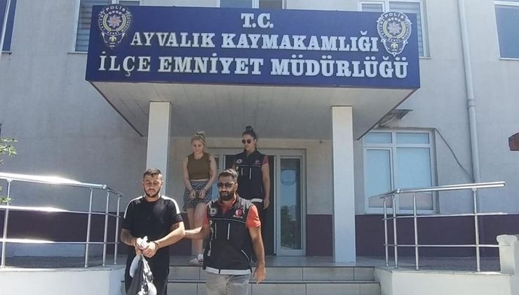 Uyuşturucu satıcısı nişanlı çift, Ayvalık polisine yakalandı
